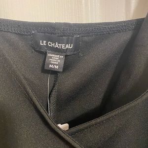 V neck black cocktail dress